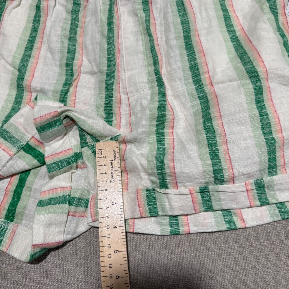 Old Navy High Rise Linen Blend Striped Shorts Womens Large Colorful Breathable - Picture 8 of 8